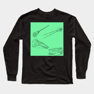 Arctic Whale Skulls and Oddities Mint Long Sleeve T-Shirt